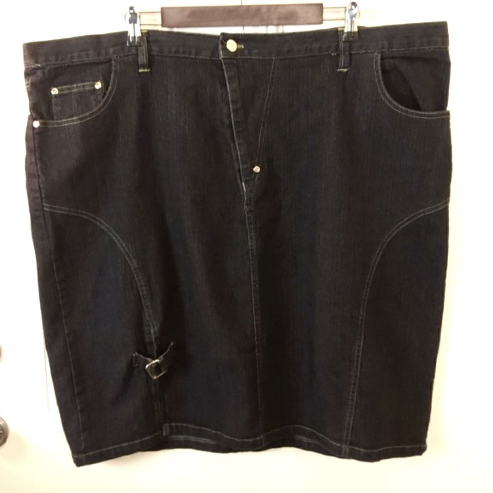 Erica Brooke blue denim five-pocket skirt